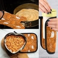 thumbnail image 5 of Heat-Resistant Reversible Oven Mitts and Pot Holders Set Double-Sided Insulated Gloves Kitchen Home Supplies Fun Orange Halloween Pattern, 5 of 5