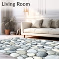 thumbnail image 2 of ODIKA 4'x6' Machine Washable Non-Slip Area Rug, Abstract Pebble Mosaic with Stone Like Forms and Muted Grey Overlays High Traffic Rug, Gray, 102488, 2 of 7