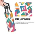 thumbnail image 4 of Yayeee 33oz Insulated Water Bottle Double Wall Stainless Steel with Flip Straw Lid, Purple Triangles, 4 of 7