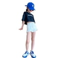 thumbnail image 2 of LYMAYTER 4-14Y ‌‌‌Girls Juniors Girls Summer Thin Drawstring Raw Hem Trendy Denim Shorts, 2 of 8