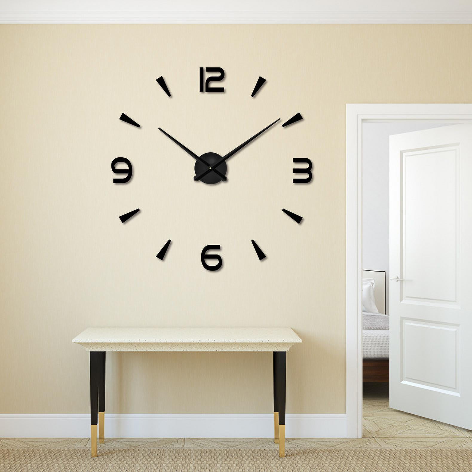 Modern DIY Analog 3D Mirrors Surface Large Number Wall Clock Sticker Home Decors 