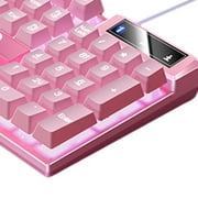 Mechanical Gaming Keyboard USB LED Lighting for Game Office , Pink, 435x130x25mm