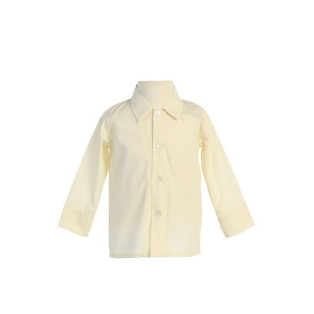 White Horse Hills - Avery Hill Baby Boys Infant Toddler Long Sleeved Simple Dress Shirt in Ivory or White