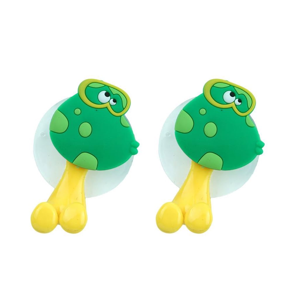 2pcs New Useful Family Tooth Brush Holder Suction Cup Animal Cute Cartoon Design 