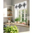 thumbnail image 3 of Triangle Combination Pattern Valances for Windows Black Grey White Retro Decor Valance Rod Pocket Short Window Treatments Curtains for Kitchen Bathroom Living Room Bedroom, 42 x 12 Inch, 3 of 7