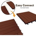 thumbnail image 3 of Mcombo 10 Pieces Outdoor Wood Flooring Interlocking Deck Tiles, Red, 12"x12", 3 of 7