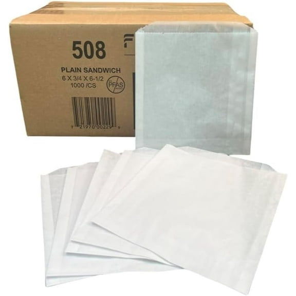 Plain Paper Sandwich & Utility Bag # 508 6" x 3/4" x 6 1/2" - 1000/CS
