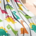 thumbnail image 3 of Colorful Cartoon Dinosaurs Pattern Blanket,Comfortable Soft Lamb Wool Throw Blanket,All Season,Warm Lightweight Blankets for Sofa Bed Couch Living Room Chair,30"x40", 3 of 4