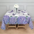 thumbnail image 3 of Purple Flower Butterfly Pattern Square Tablecloth,Waterproof Square Table Cover,Wipeable Spillproof Washable Table Cover for Home Kitchen Party Decor 52"x52"(132x132cm), 3 of 6