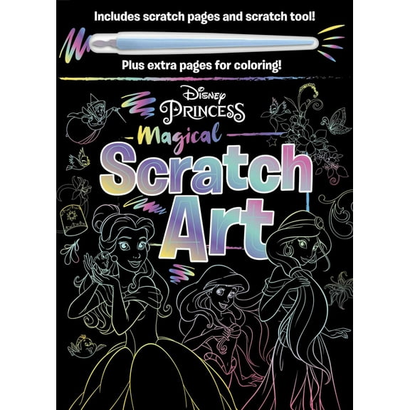Disney Princess - Magical Scratch Art: With Scratch Tool and Coloring Pages, 24 pages (Paperback)