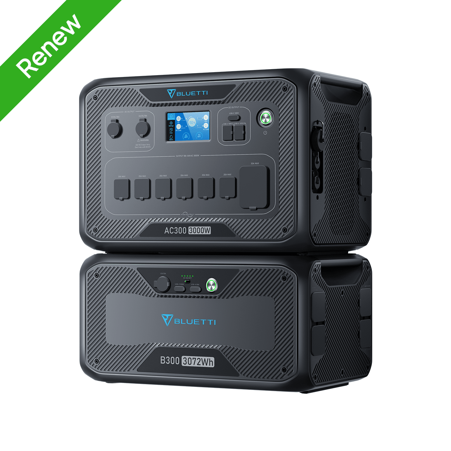 BLUETTI AC300+B300K 3072Wh LiFePO4 Power Station, 3000W Expandable Solar Generator for Camping, RV Travel, Home Backup, Power Outage