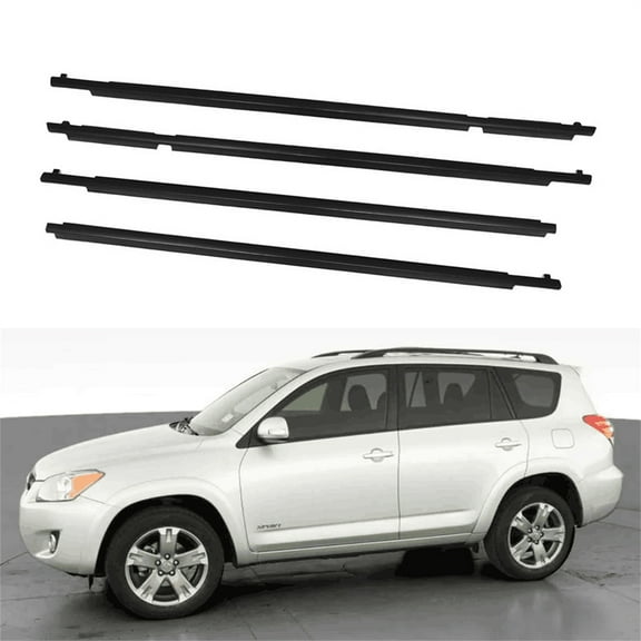 munirater 4-piecs Weatherstrip Window Molding Trim Sill Seal Belt Replacement for Toyota RAV4 2009 2010 2011 2012
