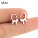 thumbnail image 1 of Pendientes de animales de acero inoxidable 100% para mujeres y niñas, bonitos pendientes de zorro, delfín, mariposa, conejo, dinosaurio, perro, joyería negra de murciélago, 1 of 2