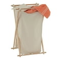 thumbnail image 4 of Household Essentials X-Frame Wood Laundry Hamper, Folding Wood Frame with Washable Poly-Cotton Bag, 4 of 8