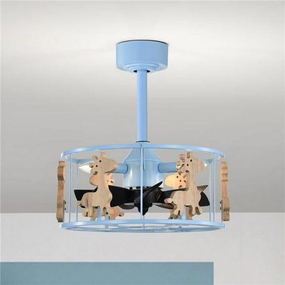 Snowdust 16 in. 3-Light Indoor Pastel Blue Finish Ceiling Fan with Light Kit