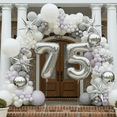 thumbnail image 7 of Silver Number 75 Mylar Foil Balloon 40 inch - Helium or Air Filled Metallic Balloons for 75th Birthday Hbd Party, Anniversary, Graduation Decorations, 7 of 7