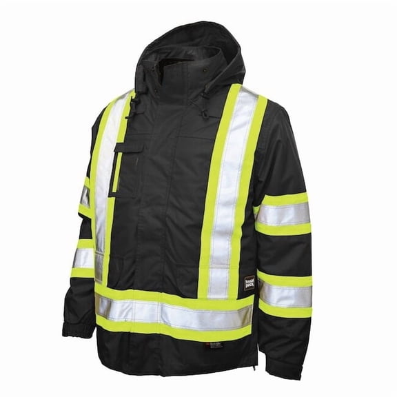 Safety Insulated 5-In-1 Parka,3XL,Black S42621