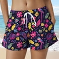 thumbnail image 2 of felwors Women's Palm Tree Print Shorts Elastic Drawstring Waist Summer Beach Vacation Casual Shorts with Pockets (Pink, M), 2 of 5