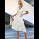 thumbnail image 4 of Vestido Bohemio Informal de Corta con Escote en V y Dobladillo para Mujer, Color Beige, Talla L, 4 of 9