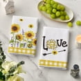 thumbnail image 6 of Sm:)e Sunflower Hello Sunshine Summer Kitchen Towels 18x26 Inch Set of 4 Yellow Buffalo Plaid, 6 of 7