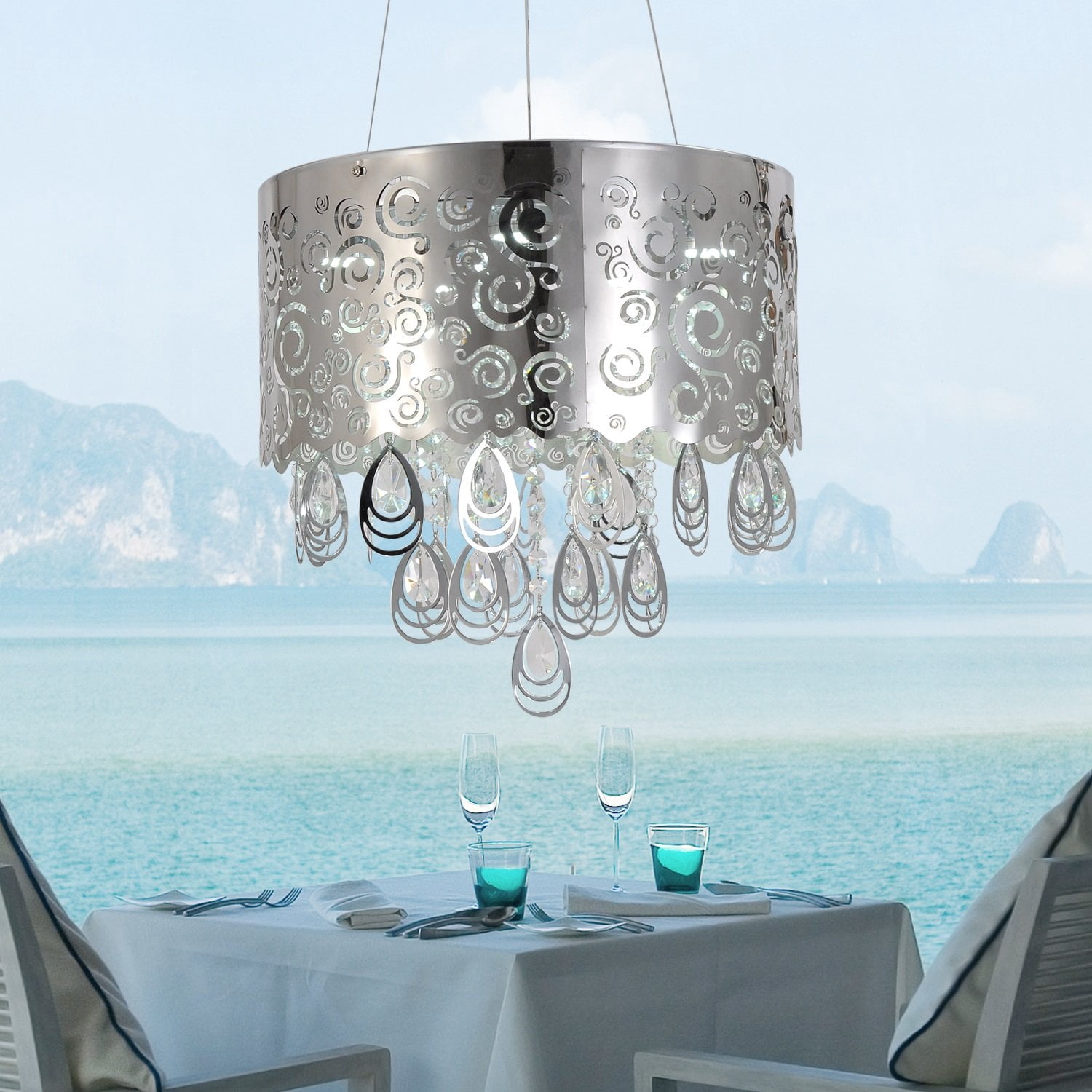 Simple and elegant modern crystal chandelier ceiling light