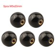 thumbnail image 1 of Chendee 5Pcs Black Round Ball Bakelite Lever Knob M5/6/8/10/12 Machine Tool Replacement,M5X20, 1 of 9