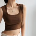 thumbnail image 1 of Camisola de algodón tejida con tirantes anchos para cubrir el pecho, prenda exterior sin mangas de verano para mujer, top ajustado para chica sexy, 1 of 6