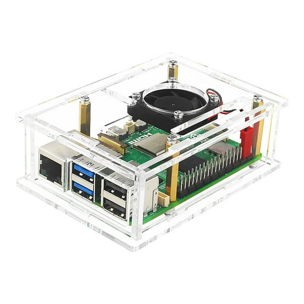 Ndcxsfigh Para Raspberry Pi 5 Carcasa Acrílica Disipador Térmico Cobre Con Ventilador Refrigeración (modelo D)