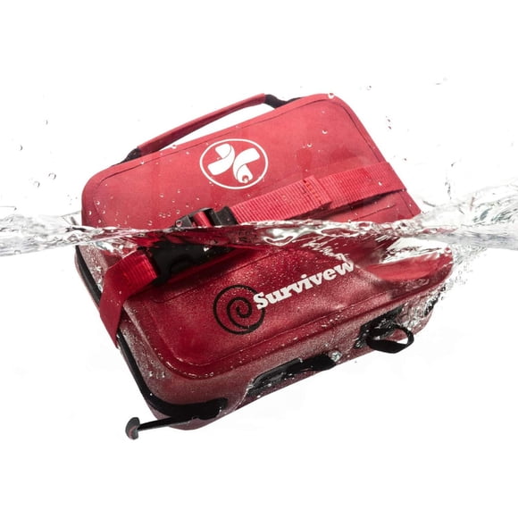Surviveware Kit de primeros auxilios impermeable – Preparación para emergencias de supervivencia para equipo de viaje, camping, kits de supervivencia, artículos esenciales para el hogar y emergencias