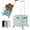 Green, variant on Foldable Utility Cart Folding Portable Rolling Crate Handcart with Durable Heavy Duty Plastic Telescoping Handle Collapsible 4 Rotate Wheels for Travel,Shopping, Luggage, Office, Teacher(White)
