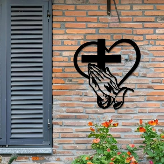 Elegant Hand Holding Love Cross Wall Decoration, Christian Metal Cross Wall Art Decor, Inspirational Religious Faith Home Decor Very Suitable for Christian Enthusiasts, Believers, and Catholics (1PCS