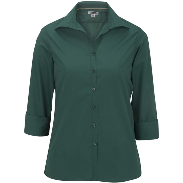 Edwards Blouse Popeline Légère à Col Ouvert pour Femmes Manches 3/4