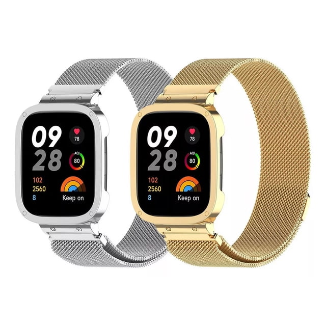 2 Correa + Funda Acero Milanis Para Redmi Watch 3 / 3 Active