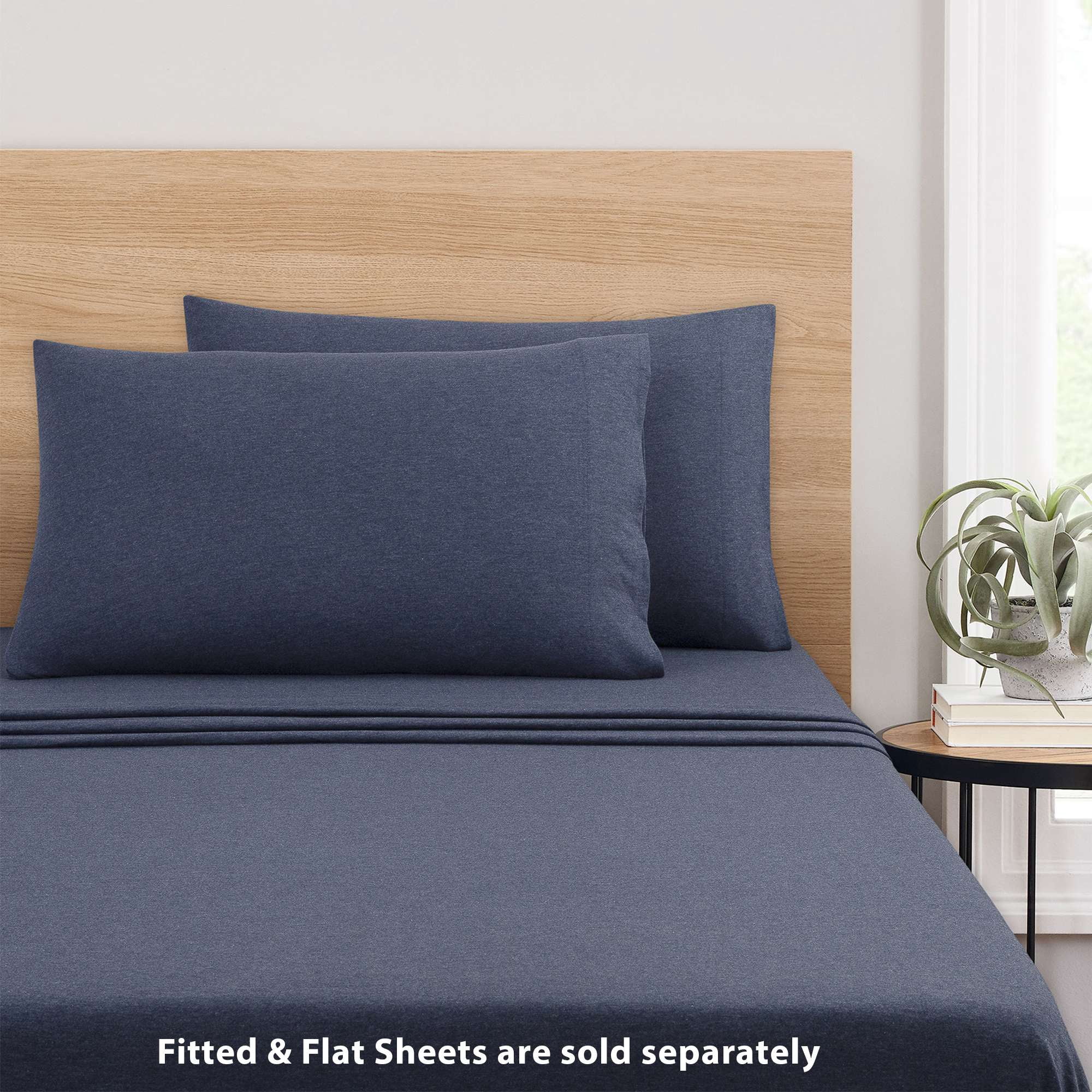 Mainstays Extra Soft Jersey Pillowcase Set, Standard/Queen, Blue Cove, 2 Pieces