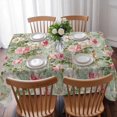 thumbnail image 3 of White Pink Flower Table Cloth Waterproof Tablecloths, Shabby Chic Spring Vintage Leaf Green Tablecloth Dining Table Cover for Kitchen Party Tabletop Outdoor, Rectangle Tablecloth 52x70 Inch, 3 of 9