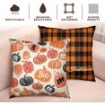 thumbnail image 5 of Happy Halloween Pillow Covers 16x16 Set of 2 Pumpkin Boo Orange Black Plaid Outdoor Throw Pillows Case Fall Holiday Cushion Covers for Farmhouse Sofa Couch Bed Decor, 5 of 6