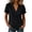 Black, variant on Xaqiouau Women's Solid Color V-Neck Ruffle Trim Puff Sleeve Blouse Cotton Blend Casual Top Lightweight Breathable Summer Daily Wear Red XXL