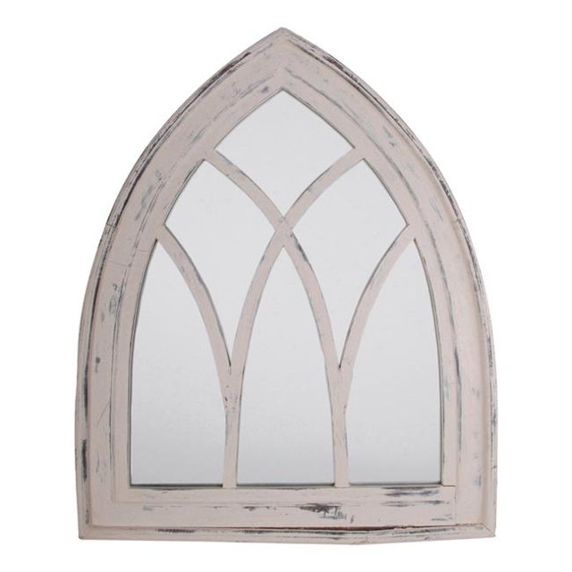 Esschert Design Gothic Mirror, White Wash
