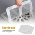 thumbnail image 3 of Paquete de 10 Mallas de Drenaje Higiénicas Autoadhesivas, Atrapador de Pelo Desechable para Ducha y Bañera, Filtro Autoadhesivo Anti-obstrucción para el Piso Del Baño, 3 of 7