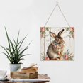 thumbnail image 6 of Zomyto 12x12 In Square Hanging Wood Sign Rabbit Wooden Wall Art, 6 of 8
