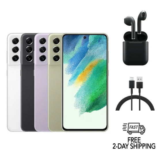 Restored Samsung Galaxy S21 FE 5G G990U (Fully Unlocked) 128GB White w/ Wireless Earbuds (Refurbished)