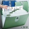 thumbnail image 1 of Zhuge Organizador de archivos expandible de 2 piezas con 12 bolsillos, carpetas de archivos en acordeón con etiquetas, organizador portátil de recibos y facturas de papel para documentos,verde, 1 of 4