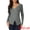 Grey, variant on Women's Long Sleeve V Neck Criss Cross Sweater Casual Fall Outfits M Grey
