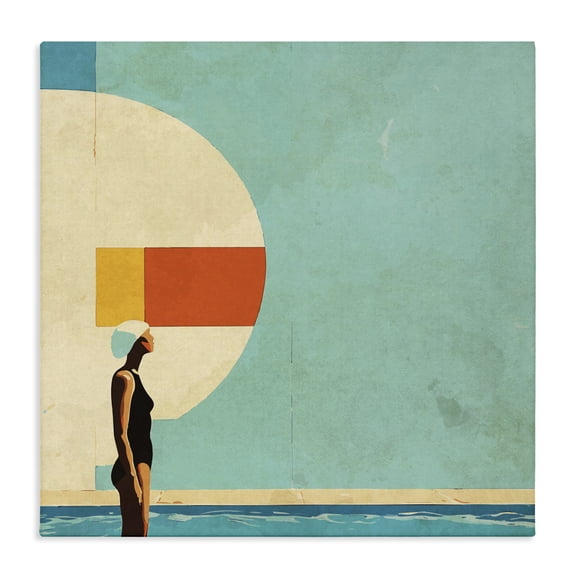 Stupell Industries Midcentury Pool Geometric Canvas Wall Art, design by Layla Oz