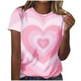 thumbnail image 2 of Vetsdori Womens Short Sleeve Tops Graphic Summer Blouses Valentine's Day Casual Cute,Pullover T-Shirts for Junior Fashion, 2 of 5