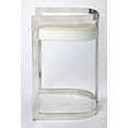 thumbnail image 4 of Butler Specialty Bravo Faux Leather Counter Stool In Silver And White, 4 of 6