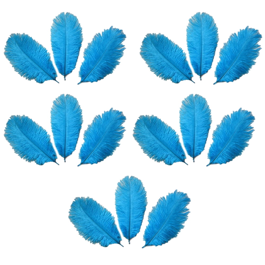 Aqua Blue Pack of 10 Natural Dyed Arts & Craft 20cm Feathers 