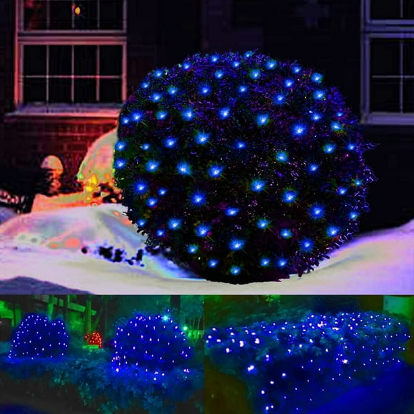 ZOURIH Clearance Sale! Christmas String Lights, 5X5 Ft 96 Twinkle Fairy Lights,Christmas Net Lights Outdoor Decor for Christmas Tree Decorations, Blue