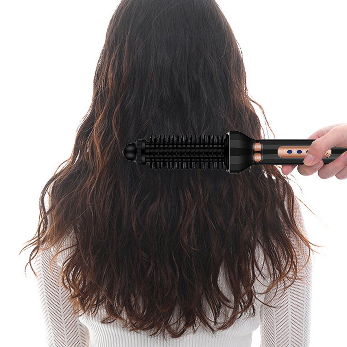 Hair Curling Iron Brush,Hot Curling Comb Ceramic Rotating Curling Iron 1 Inch,Heated Round Brush Hair Styler Tool for Short Hair