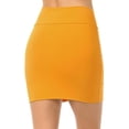 thumbnail image 4 of Women Lady Solid Color High Waist Classic Simple Stretchy Tube Pencil Mini Skirt Vacation Holiday Female Dailywear, 4 of 5